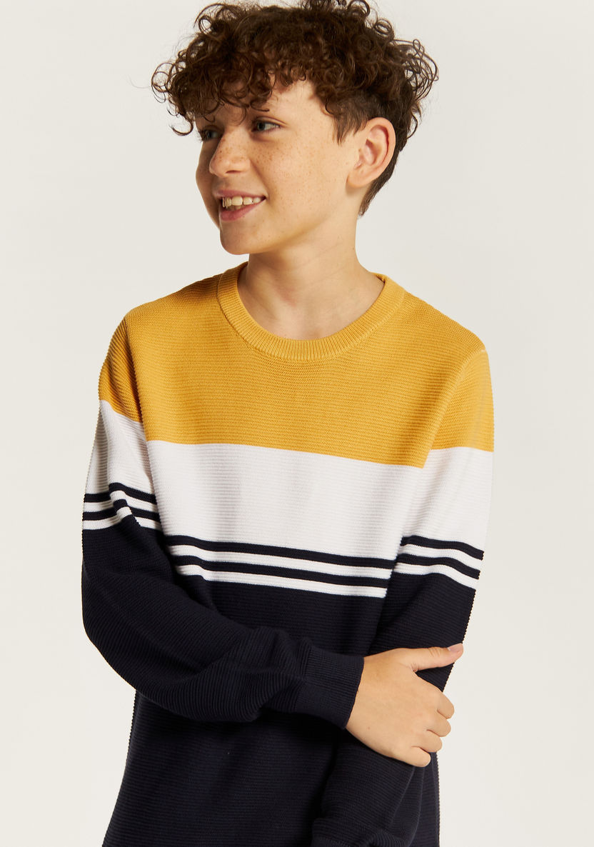 Juniors Striped Pullover with Long Sleeves-Sweaters and Cardigans-image-2