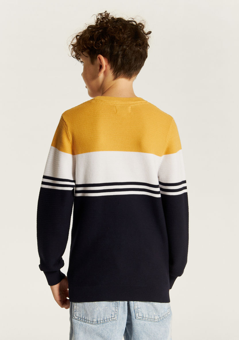 Juniors Striped Pullover with Long Sleeves-Sweaters and Cardigans-image-3