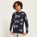 Juniors Typographic Pullover with Crew Neck and Long Sleeves-Sweaters and Cardigans-thumbnail-1