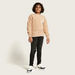 Juniors Textured Sweatshirt with Zipper Pocket and Long Sleeves-Sweatshirts-thumbnail-0