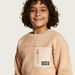 Juniors Textured Sweatshirt with Zipper Pocket and Long Sleeves-Sweatshirts-thumbnailMobile-2