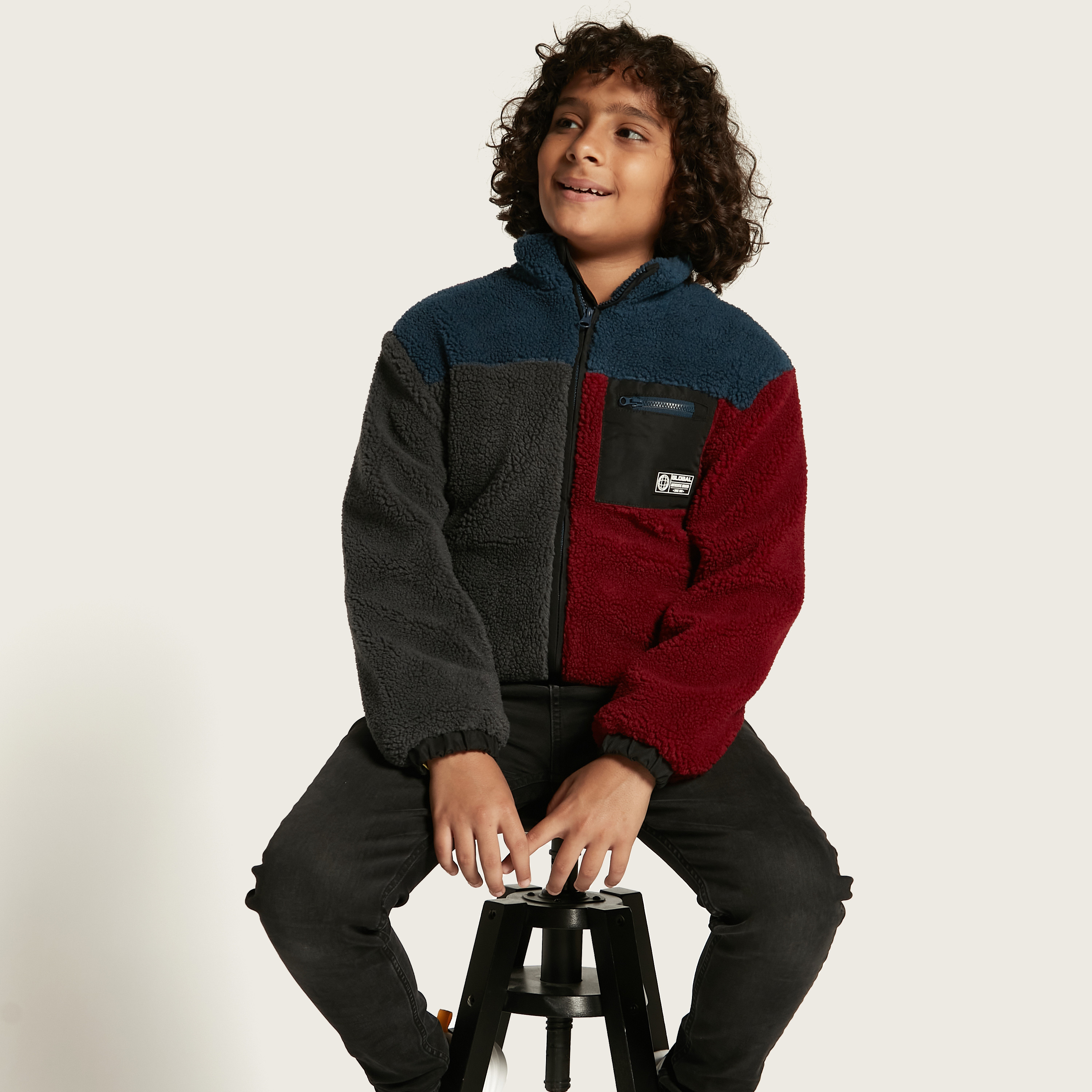 Juniors Colourblock Jacket with Zip Closure and Pockets-boys-clothing-jacketsandcoats-image-1