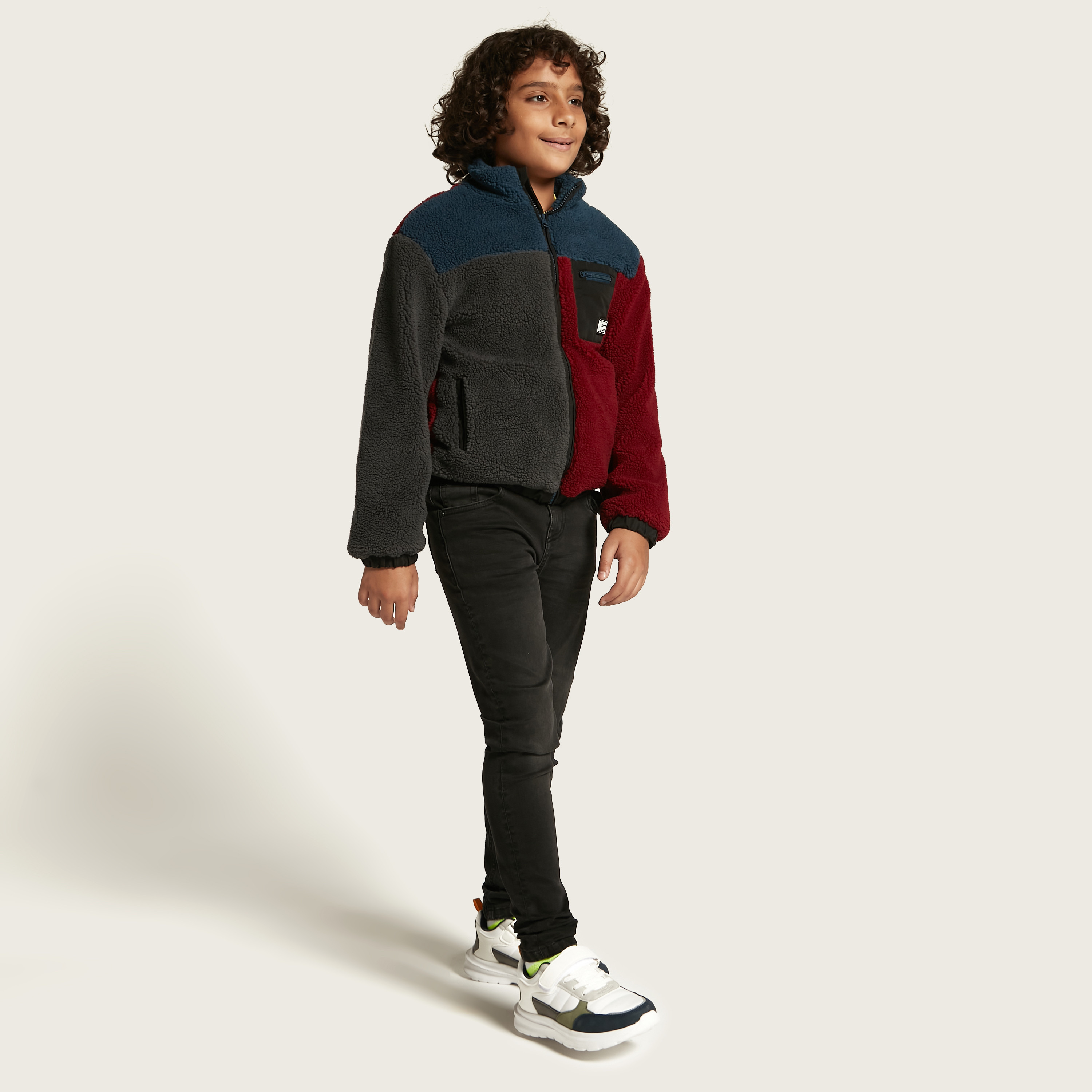 Juniors Colourblock Jacket with Zip Closure and Pockets-boys-clothing-jacketsandcoats-image-2