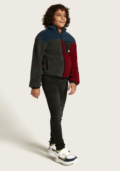 Juniors Colourblock Jacket with Zip Closure and Pockets-Coats and Jackets-image-1