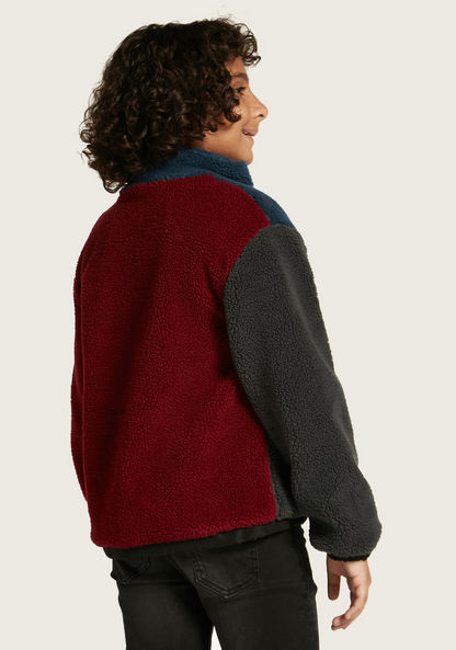 Juniors Colourblock Jacket with Zip Closure and Pockets-Coats and Jackets-image-3