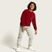 Juniors Textured Sweatshirt with Zipper Pocket and Long Sleeves-Sweatshirts-thumbnail-0