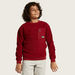 Juniors Textured Sweatshirt with Zipper Pocket and Long Sleeves-Sweatshirts-thumbnailMobile-1