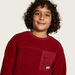 Juniors Textured Sweatshirt with Zipper Pocket and Long Sleeves-Sweatshirts-thumbnailMobile-2