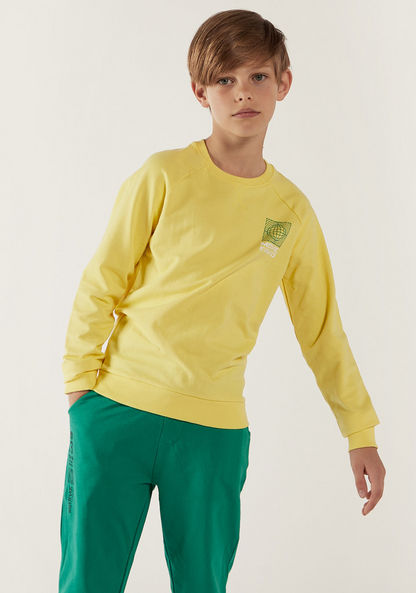 Juniors Graphic Print Sweatshirt with Long Sleeves-Sweatshirts-image-0