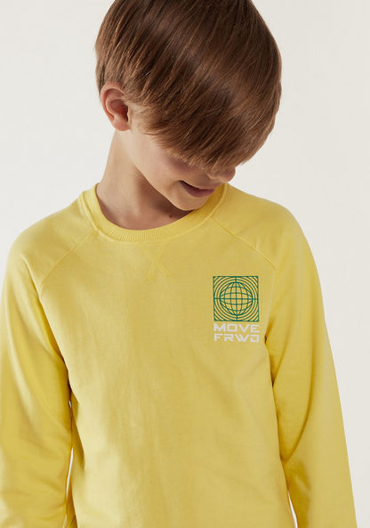 Juniors Graphic Print Sweatshirt with Long Sleeves-Sweatshirts-image-2