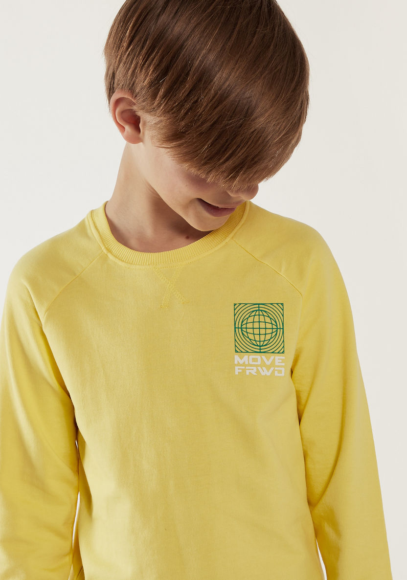 Juniors Graphic Print Sweatshirt with Long Sleeves-Sweatshirts-image-2