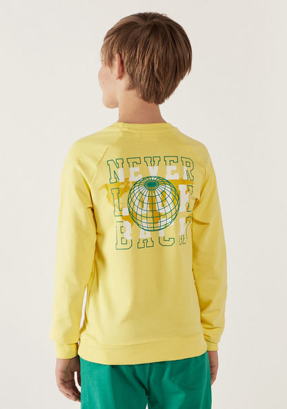 Juniors Graphic Print Sweatshirt with Long Sleeves-Sweatshirts-image-3