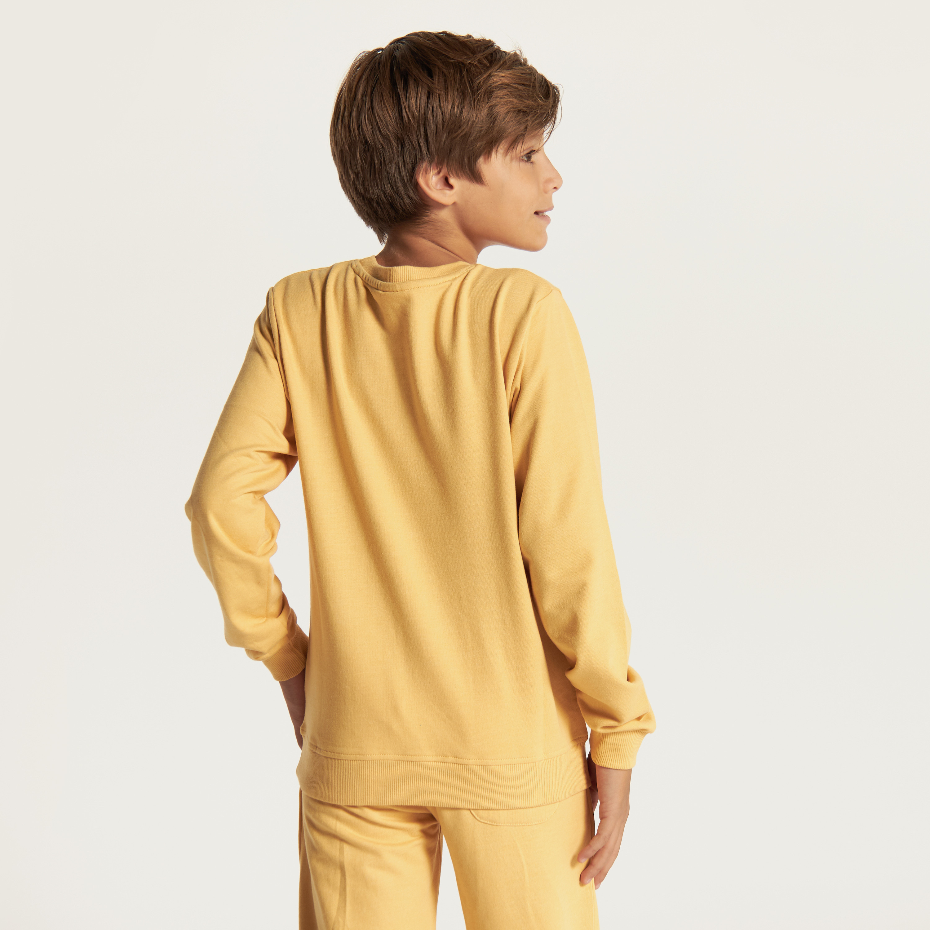 Juniors Printed Sweatshirt with Round Neck and Long Sleeves-boys-clothing-jumpersandcardigans-image-4