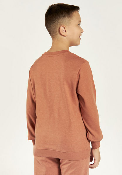 Juniors Solid Sweatshirt with Chest Pocket and Long Sleeves-Sweaters and Cardigans-image-3
