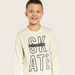 Juniors Typographic Print Sweatshirt with Round Neck and Long Sleeves-Sweaters and Cardigans-thumbnailMobile-2