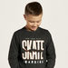 Juniors Printed Crew Neck Sweatshirt with Long Sleeves-Sweatshirts-thumbnailMobile-2