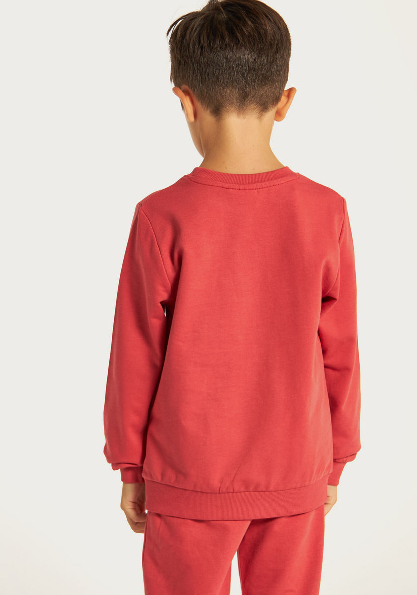 Juniors Printed Sweatshirt with Crew Neck and Long Sleeves-Sweatshirts-image-3