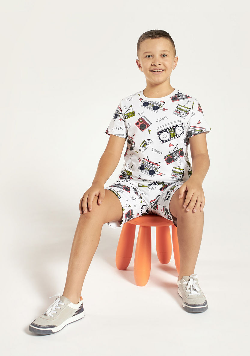 Juniors 3-Piece Printed T-shirt and Shorts Set-Clothes Sets-image-1