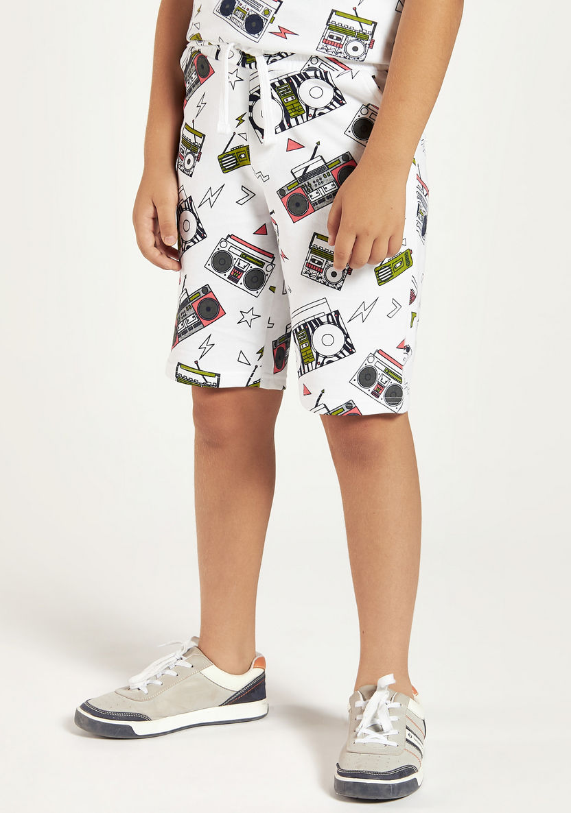 Juniors 3-Piece Printed T-shirt and Shorts Set-Clothes Sets-image-3