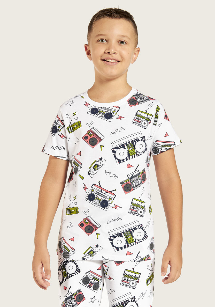 Juniors 3-Piece Printed T-shirt and Shorts Set-Clothes Sets-image-4
