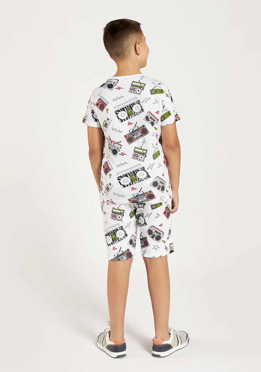 Juniors 3-Piece Printed T-shirt and Shorts Set-Clothes Sets-image-6