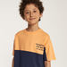 Juniors Panelled T-shirt with Crew Neck and Short Sleeves-T Shirts-thumbnail-4
