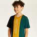 Juniors Colourblock T-shirt with Crew Neck and Short Sleeves-T Shirts-thumbnail-2