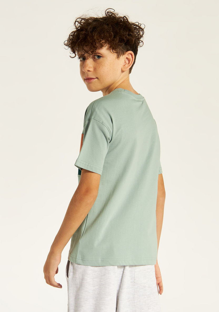 Juniors Printed T-shirt with Crew Neck and Short Sleeves-T Shirts-image-3