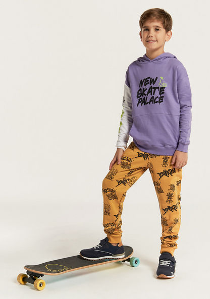 Juniors Skate Print Sweatshirt with Hood and Pocket-Sweatshirts-image-1