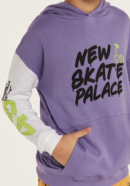 Juniors Skate Print Sweatshirt with Hood and Pocket-Sweatshirts-image-2