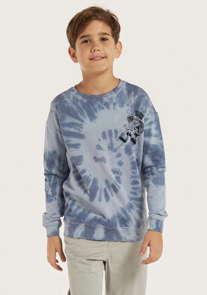 Juniors All-Over Print Sweatshirt with Crew Neck and Long Sleeves-Sweatshirts-image-0