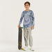 Juniors All-Over Print Sweatshirt with Crew Neck and Long Sleeves-Sweatshirts-thumbnail-1