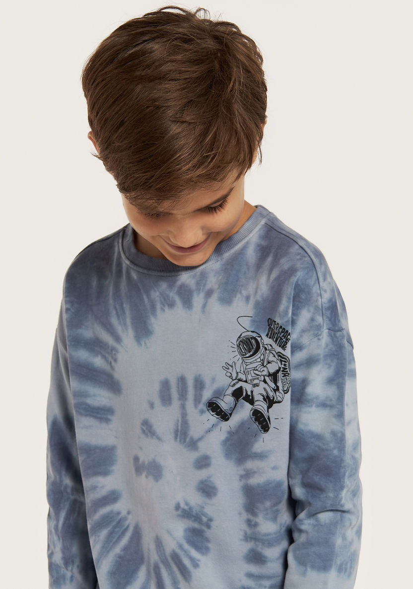 Juniors All-Over Print Sweatshirt with Crew Neck and Long Sleeves-Sweatshirts-image-2