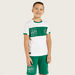 Juniors KSA National Day Print Crew Neck T-shirt and Shorts Set-Clothes Sets-thumbnailMobile-3