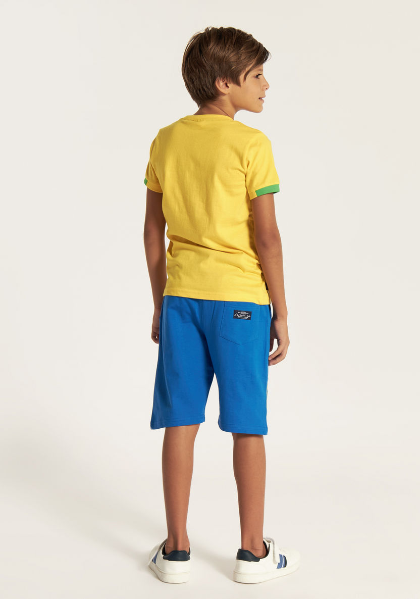 Juniors Printed Crew Neck T-shirt and Shorts Set-Clothes Sets-image-4