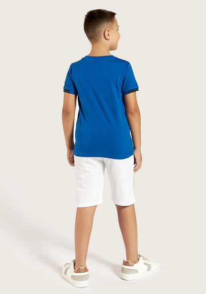Juniors Printed Crew Neck T-shirt and Shorts Set-Clothes Sets-image-4