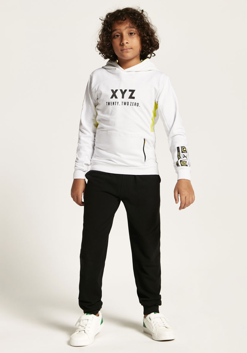 XYZ Logo Print Sweatshirt with Hood and Long Sleeves-Sweatshirts-image-0