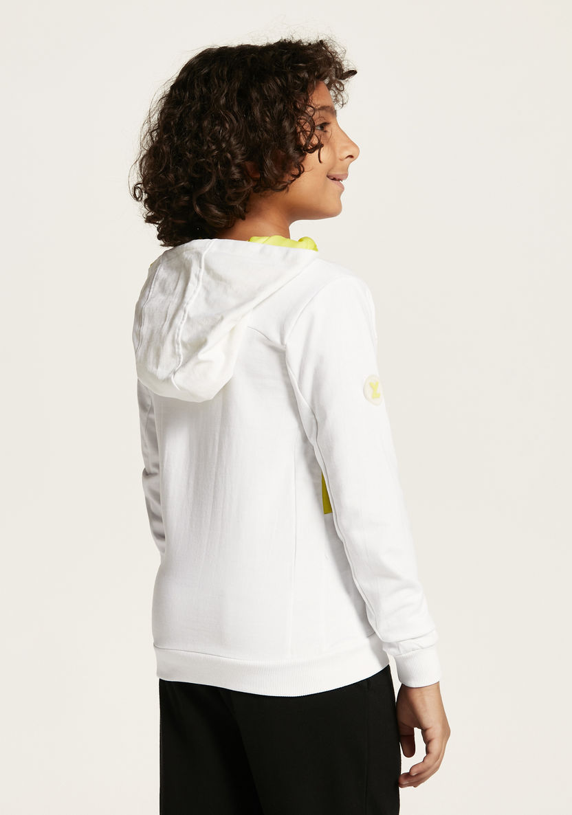 XYZ Logo Print Sweatshirt with Hood and Long Sleeves-Sweatshirts-image-3
