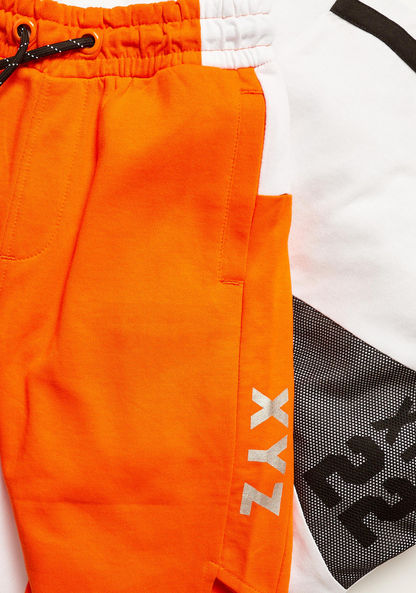 XYZ Panelled Crew Neck T-shirt and Shorts Set