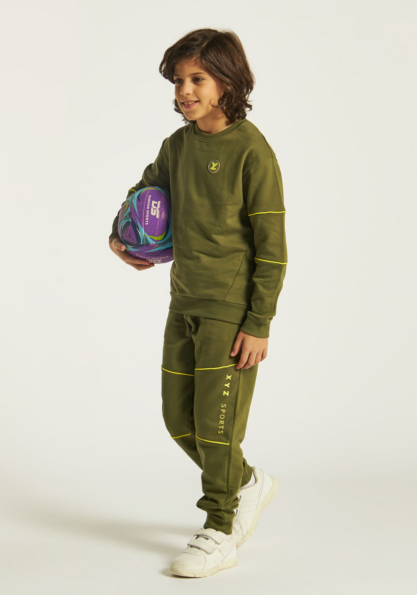 XYZ Solid Sweatshirt and Jog Pants Set-Clothes Sets-image-0