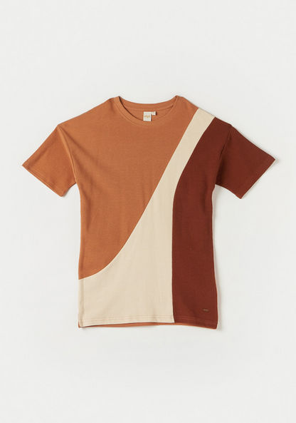 Eligo Panelled T-shirt with Crew Neck and Short Sleeves-T Shirts-image-0