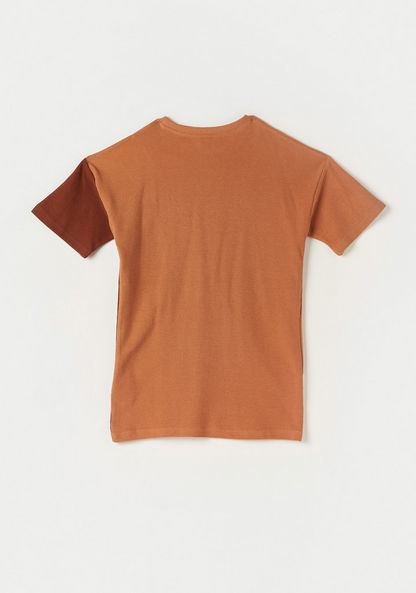 Eligo Panelled T-shirt with Crew Neck and Short Sleeves-T Shirts-image-3