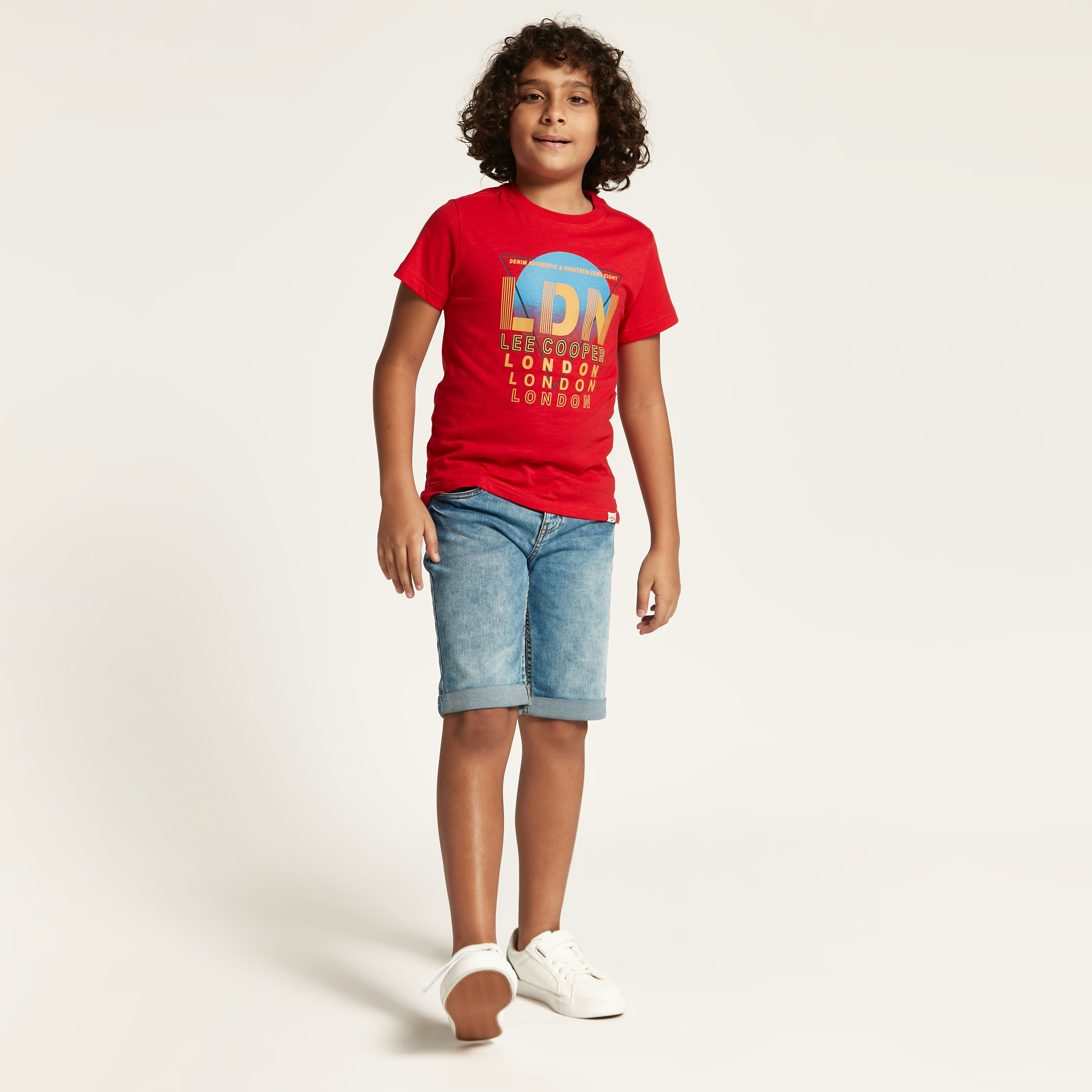 Lee Cooper Graphic Print T-shirt with Short Sleeves and Crew Neck-boys-clothing-tshirtsandpolos-image-1