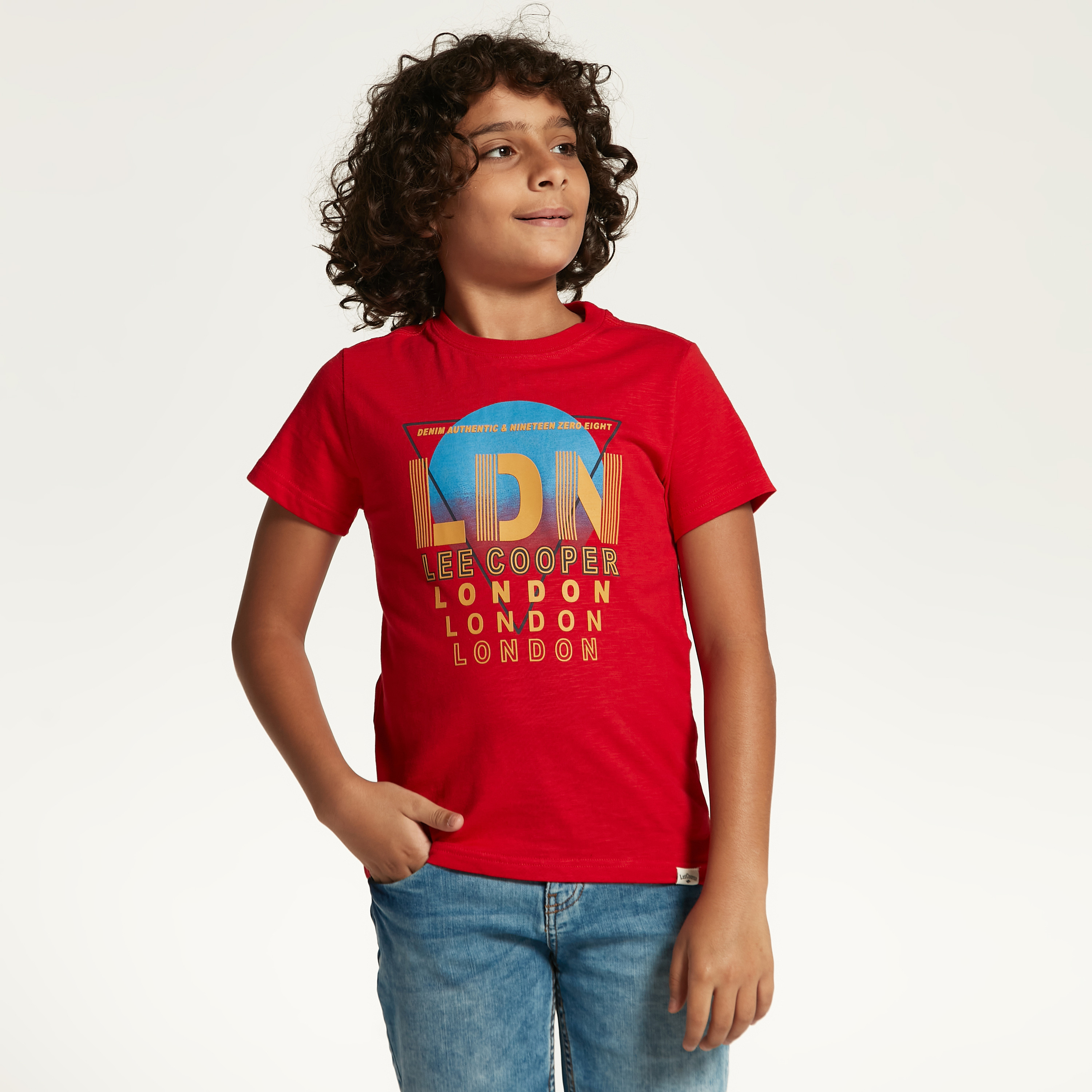 Lee Cooper Graphic Print T-shirt with Short Sleeves and Crew Neck-boys-clothing-tshirtsandpolos-image-2