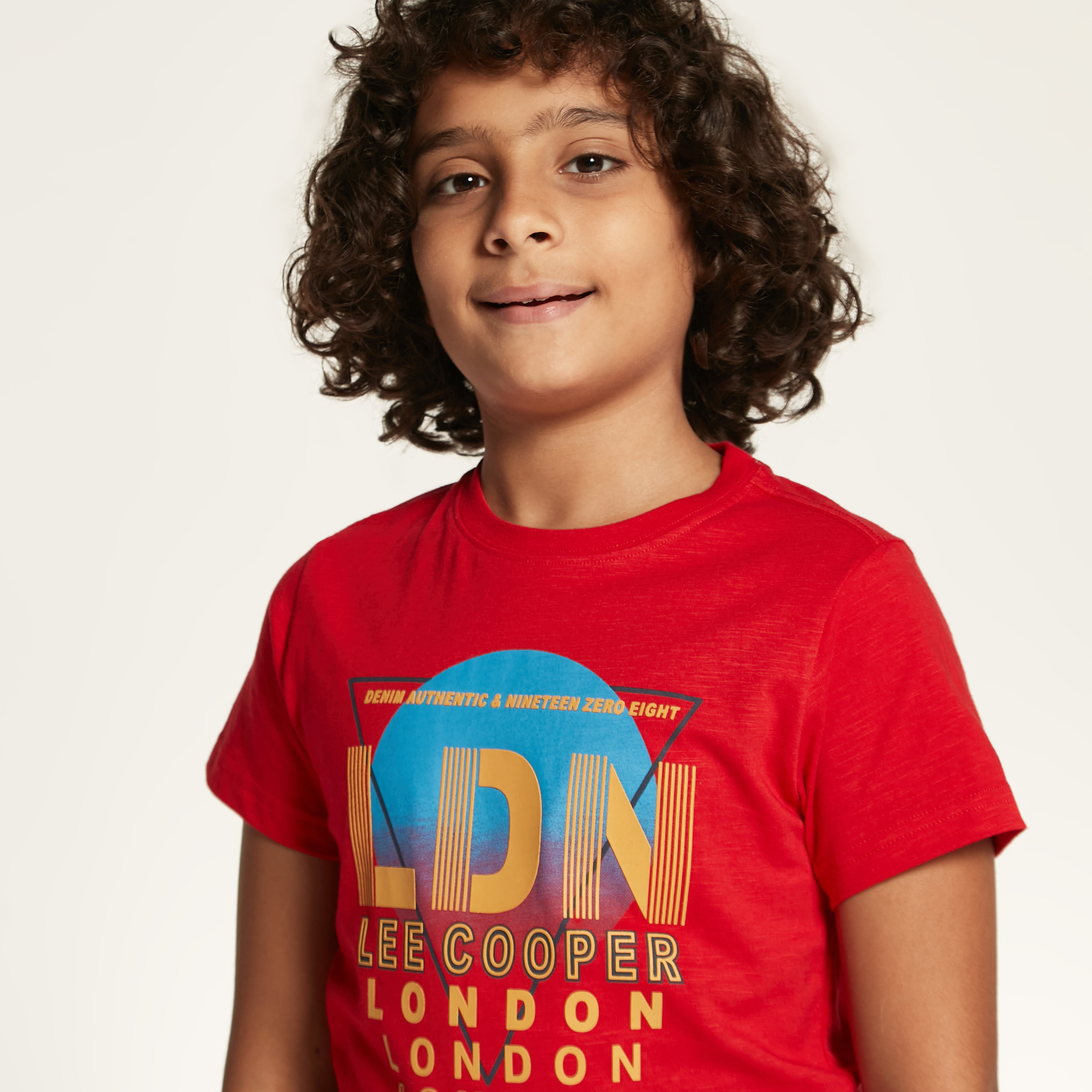 Lee Cooper Graphic Print T-shirt with Short Sleeves and Crew Neck-boys-clothing-tshirtsandpolos-image-3