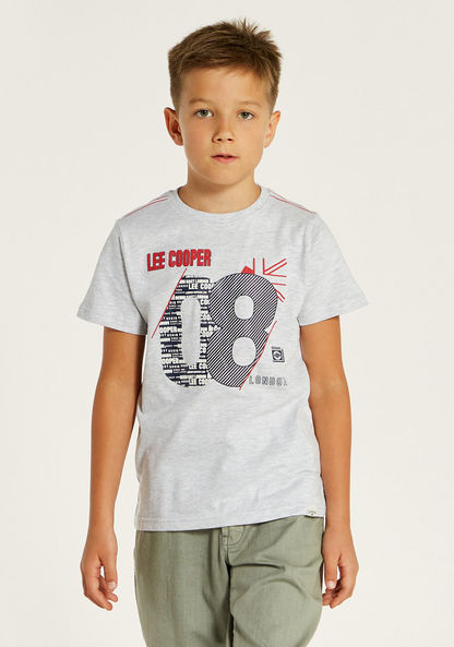 Lee Cooper Printed Crew Neck T-shirt with Short Sleeves-T Shirts-image-1