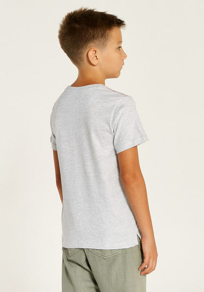 Lee Cooper Printed Crew Neck T-shirt with Short Sleeves-T Shirts-image-3