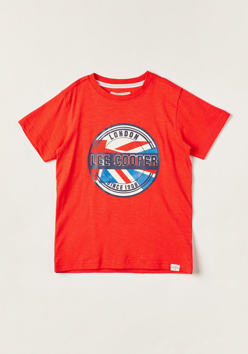 Lee Cooper Printed T-shirt with Crew Neck and Short Sleeves-T Shirts-image-0