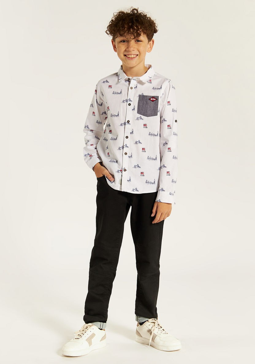 Lee Cooper Printed Shirt with Long Sleeves and Pocket-Shirts-image-0