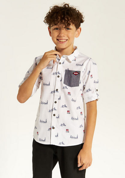 Lee Cooper Printed Shirt with Long Sleeves and Pocket-Shirts-image-1